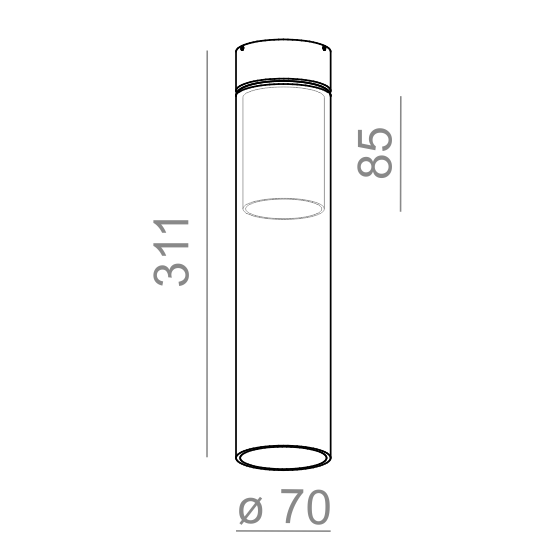 AQform Oprawa Natynkowa Modern Glass Tube 40401-0000-U8-PH-13