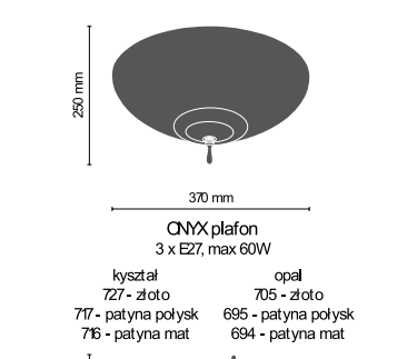 Amplex Onyx 8779 Plafoniera złoty