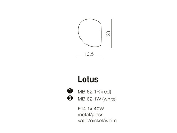 Kinkiet Azzardo Lotus MB 62-1R RED